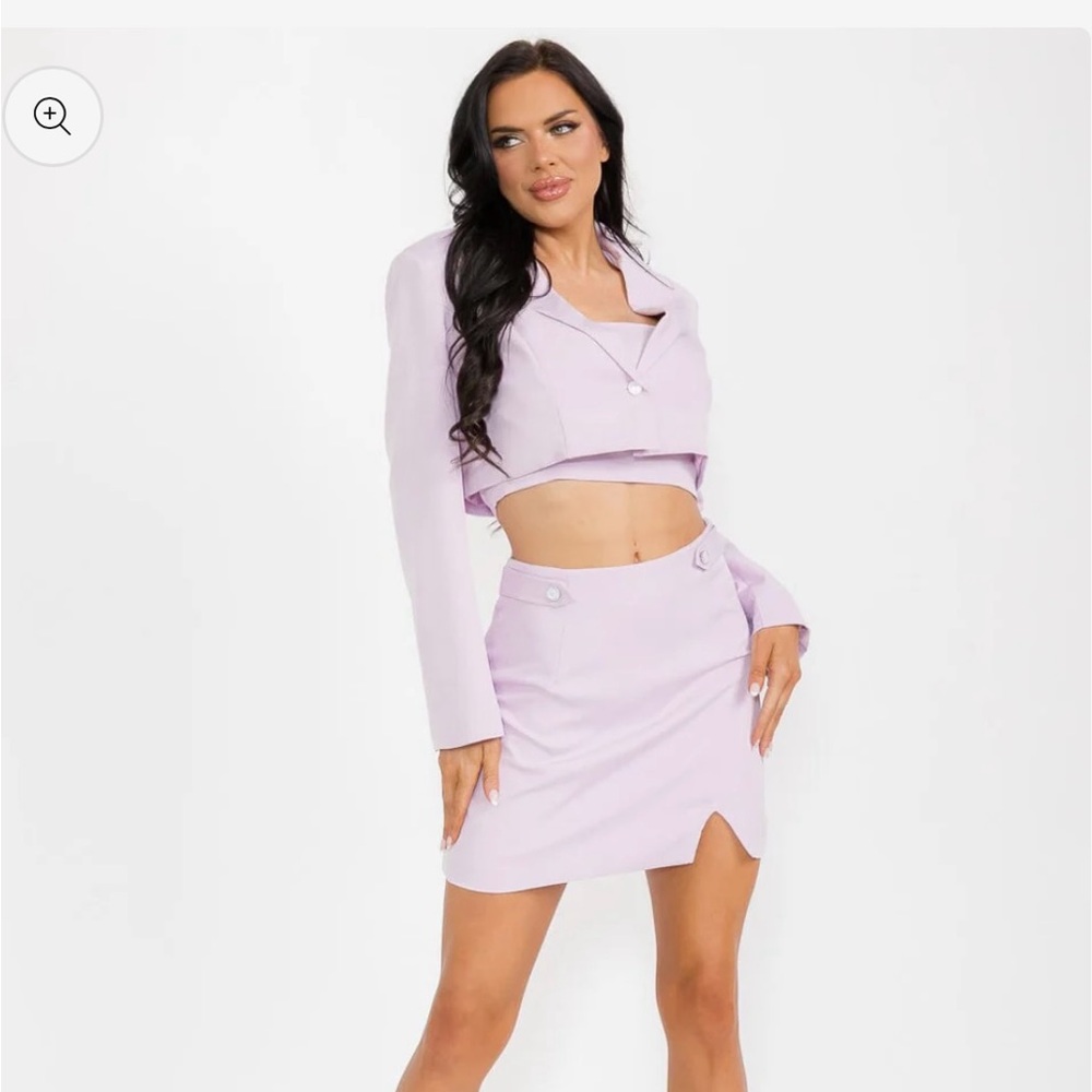 Chic Lavender Midi Skirt Set
